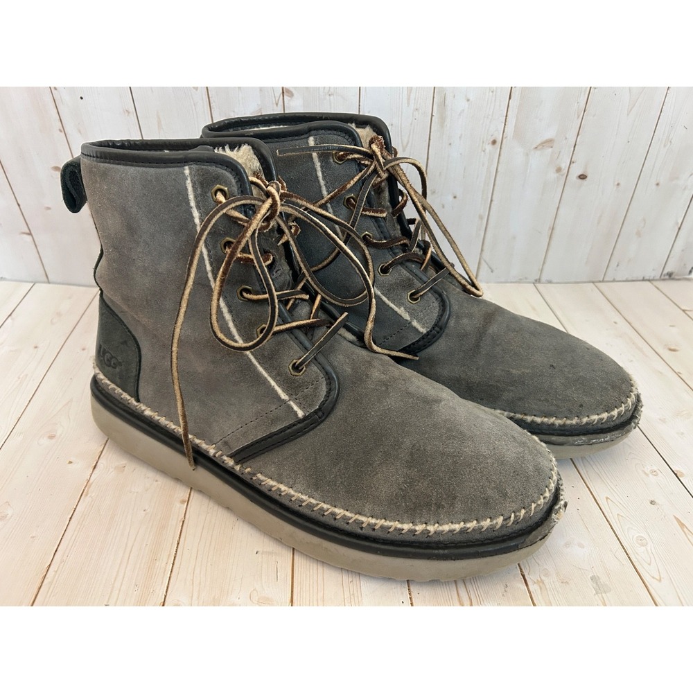 UGG Harkley Waterproof Leather Charcoal Gray Boots Men's Size 11M